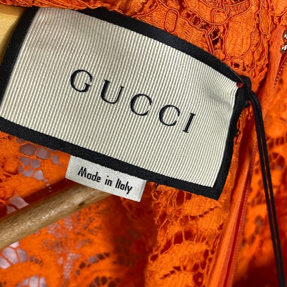 Gucci Classic Lace Dress Orange/Ochre SIZE 42 NWT - Picture 8 of 12